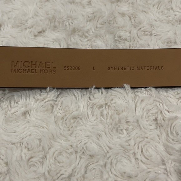 MICHAEL Michael Kors Signature Brown & Gold Square buckle Belt New with tags L main image 6